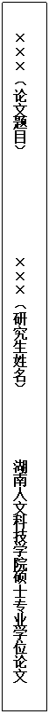 文本框:×××（论文题目）              ×××（研究生姓名）         开云（中国）硕士专业学位论文